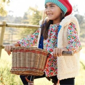 MINI BODEN Girl's Faux Fur Hooded Vest
Cream Sz 2-3Y